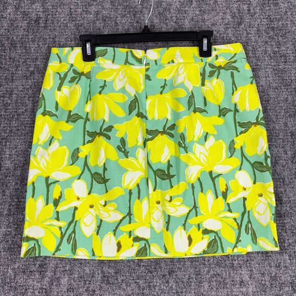 J CREW SKIRT WOMENS 12 GREEN MINI SHORT FLORAL LINED BUSINESS CASUAL WOVEN - Picture 2 of 11